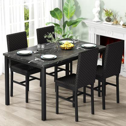 DKLGG Faux Marble Kitchen Set of 4 - Stylish Dining Table and Chairs for Modern Homes