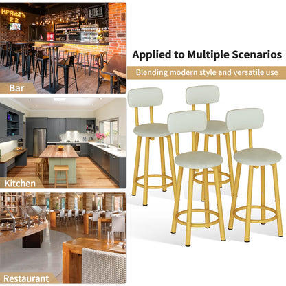 DKLGG Modern Barstool Set of 2 - Stylish Gold Design for Trendy Spaces
