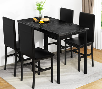 DKLGG 3-Piece Wooden Dining Table Set for Small Spaces, Compact Kitchen Table & Chairs