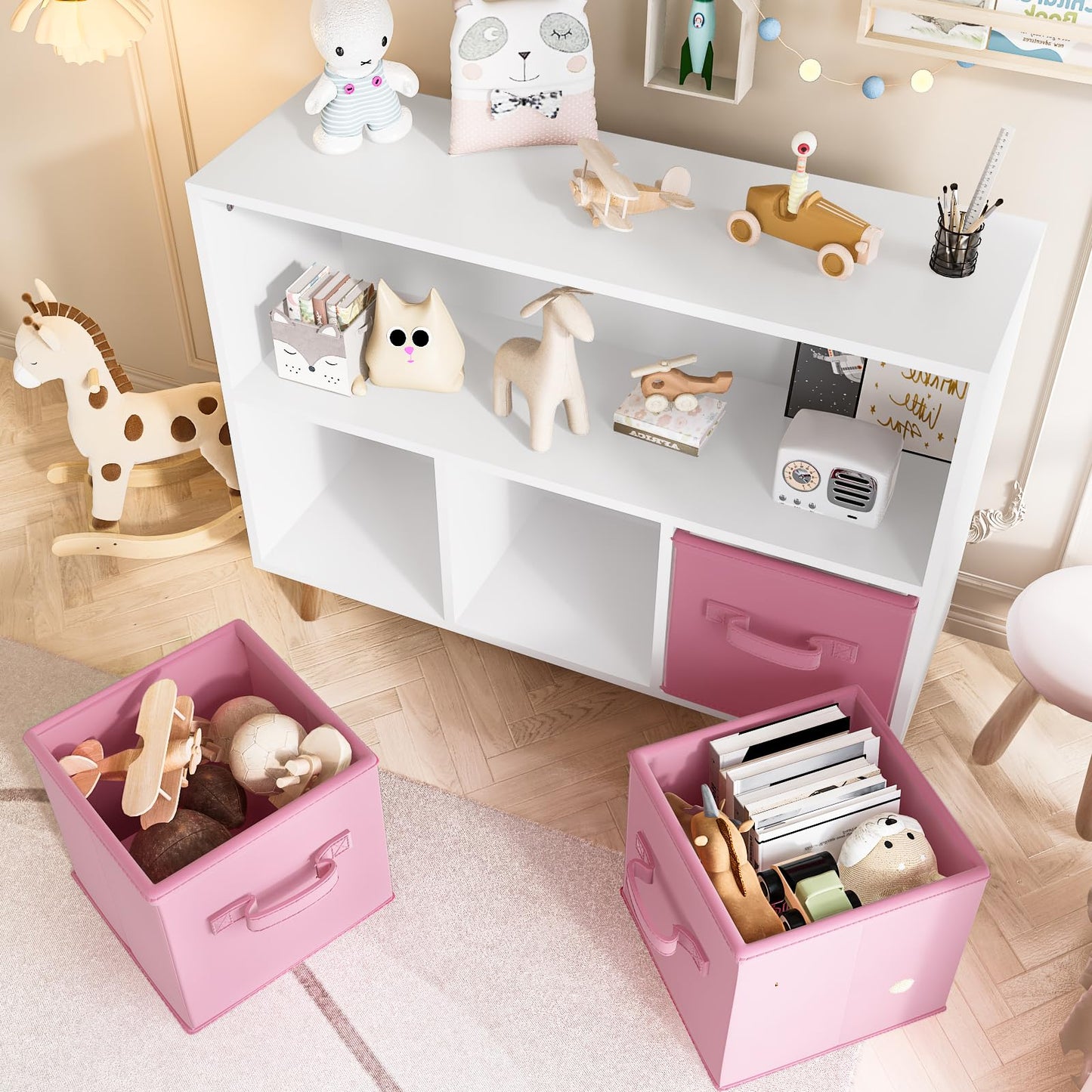 DKLGG Pink Toy Organizer - 3 Drawer Design for Playroom and Book Storage