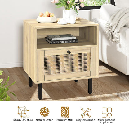 DKLGG Modern Oak Nightstand Set of 2 - Perfect for Adding Style to Your Bedroom