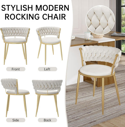 DKLGG Velvet Dining Chair Set of 4 - Elegant Upholstered Chairs for Stylish Dining