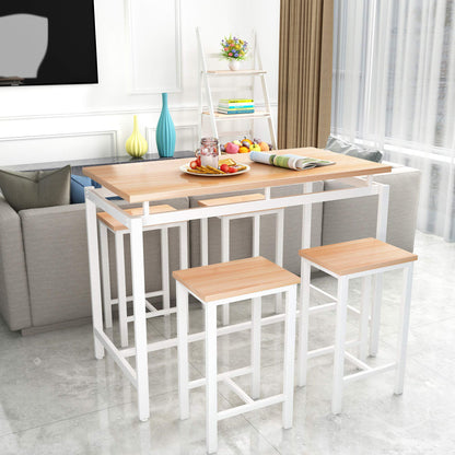 DKLGG Modern 3-Piece Industrial Bar Set for 2 - Stylish Table with Integrated Storage Solutions