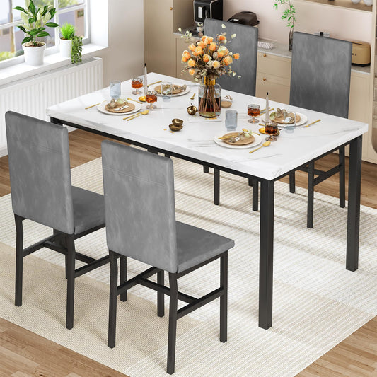 DKLGG 4-Person Dining Set, Modern 5-Piece Table and Chairs for Kitchen - Perfect Home Dining Experience