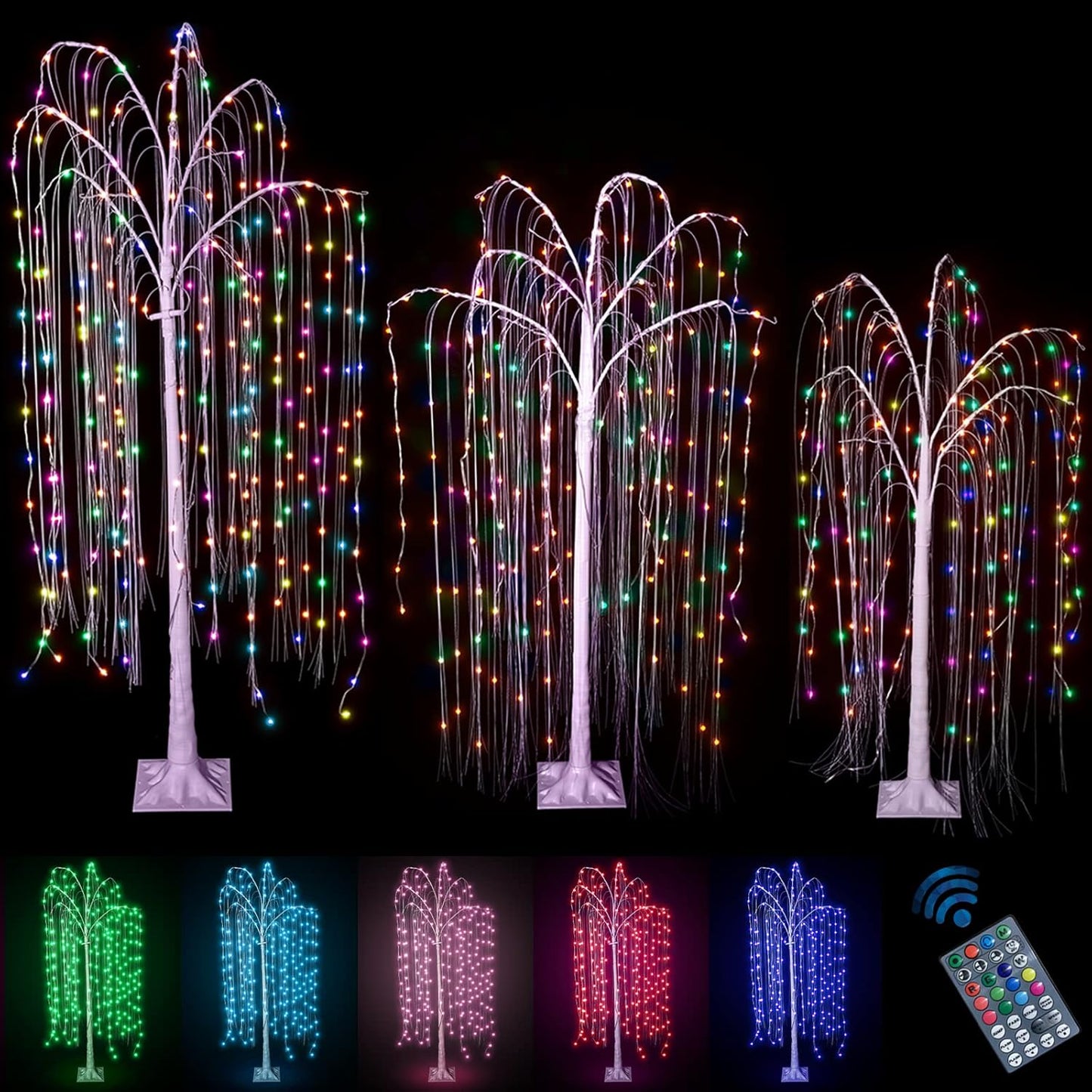 DKLGG Magical Lighted Willow Tree - Colorful, Remote Controlled & Lifelike