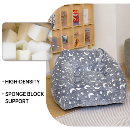 DKLGG 2-Piece Gray Faux Fur Bean Bag Chair Set - Ultimate Comfort for Any Room