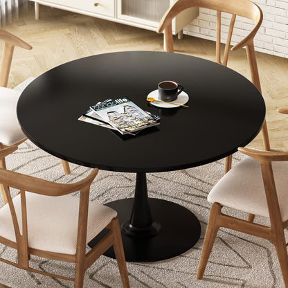 DKLGG Modern Round Dining Table - Stunning White Marble Design for Your Dining Room