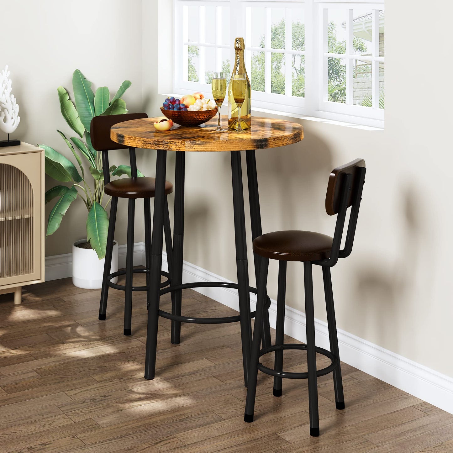 DKLGG 3-Piece Pub Dining Set - Stylish Bar Table with Versatile Chairs for Any Space