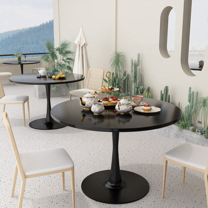 DKLGG Modern Round Dining Table - Stunning White Marble Design for Your Dining Room