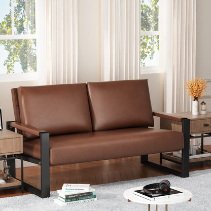 DKLGG Modern Double Recliner Sofa - Leather Comfort for Your Living Room Retreat