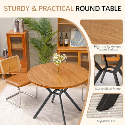 DKLGG Modern Round Kitchen Table - 39-Inch Mid-Century Dining Table for Elegant Decor