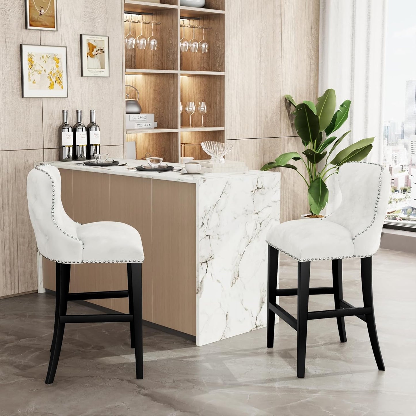 DKLGG 26-Inch Backrest Barstools - Perfect for Dining Areas and Home Bars