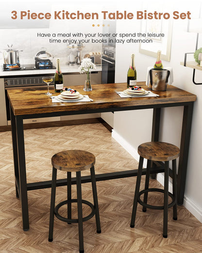 DKLGG 3-Piece Pub Dining Set - Stylish Bar Table with Versatile Chairs for Any Space