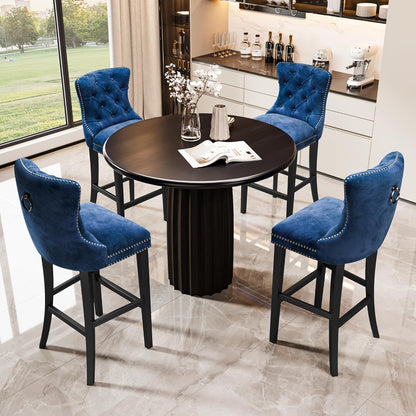 DKLGG Elegant 27” Velvet High Bar Stools - Set of 4 for Kitchen Islands and Bars