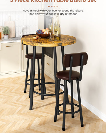 DKLGG 3-Piece Pub Dining Set - Stylish Bar Table with Versatile Chairs for Any Space