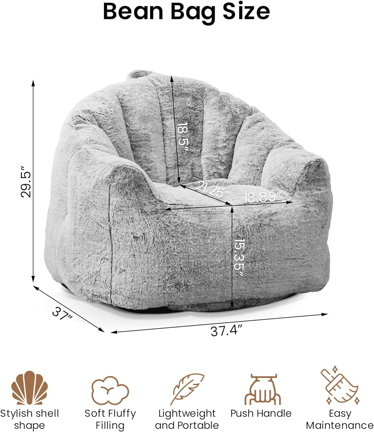 DKLGG Large Bean Bag Chair with Luxurious Padding - Perfect for Lazy Days in the Living Room