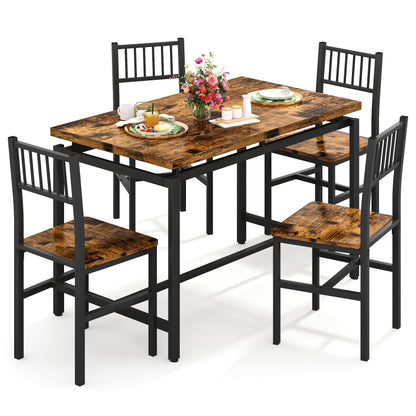 DKLGG 4-Person Bar Dining Set, 47-Inch, Black - Modern Home Dining Option