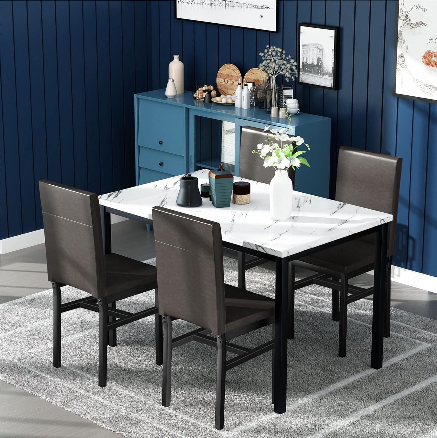 DKLGG 4-Person Dining Set, Modern 5-Piece Table and Chairs for Kitchen - Perfect Home Dining Experience