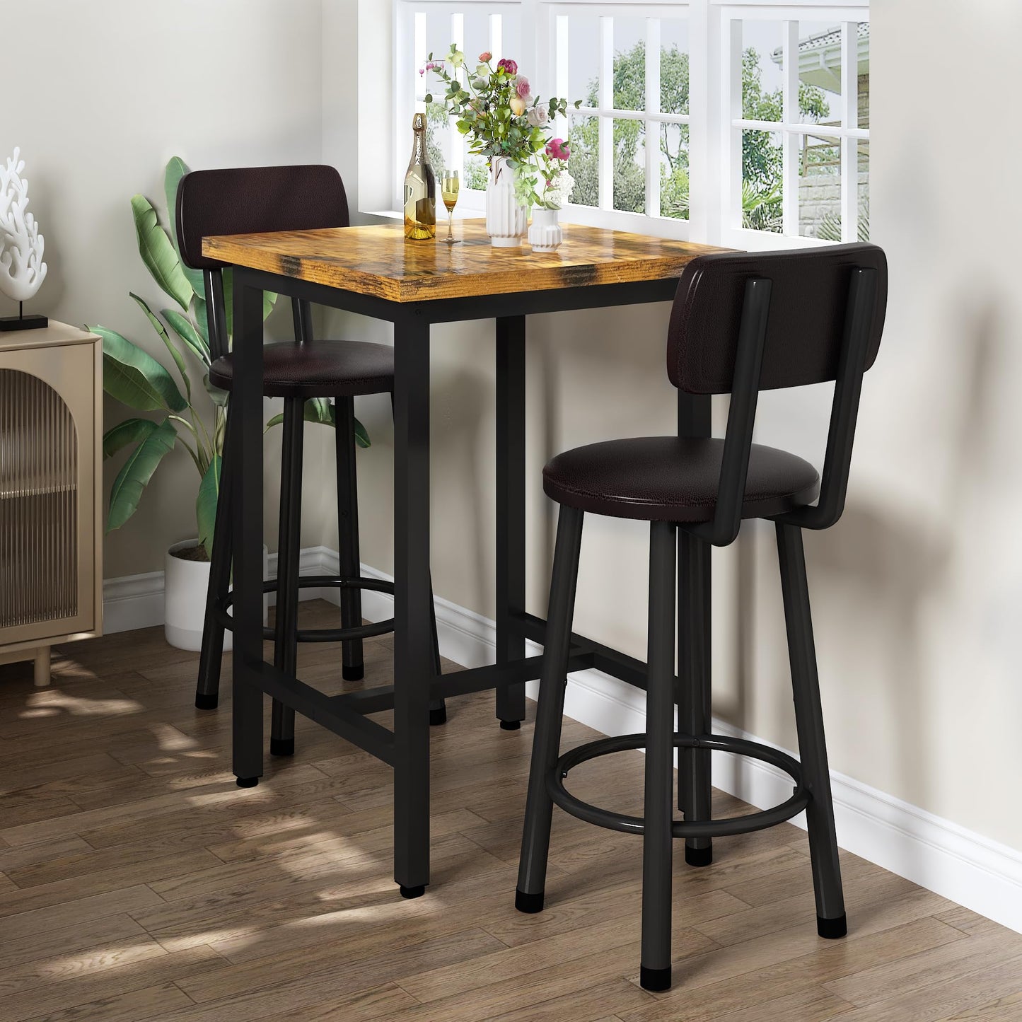 DKLGG 3-Piece Pub Dining Set - Stylish Bar Table with Versatile Chairs for Any Space