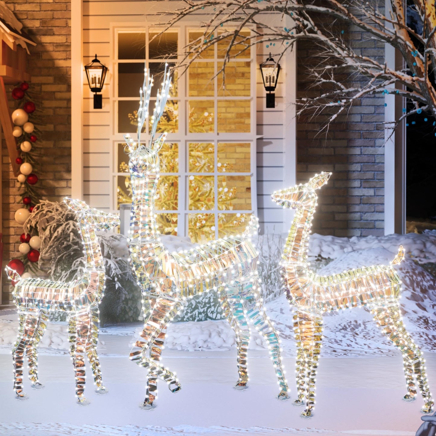 DKLGG 3-Piece LED Christmas Reindeer Set - 230 Lights for Festive Indoor/Outdoor Decor