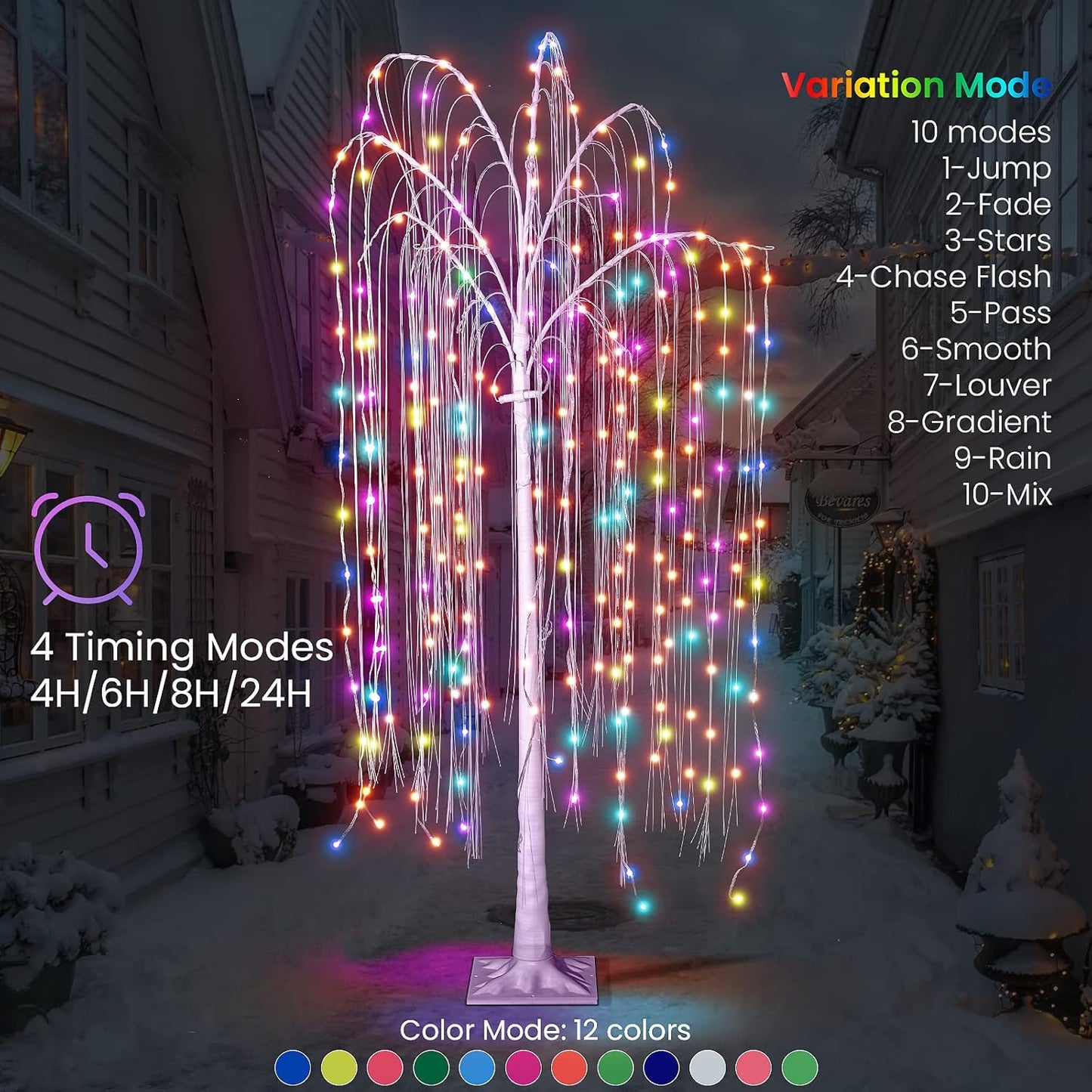 DKLGG Magical Lighted Willow Tree - Colorful, Remote Controlled & Lifelike