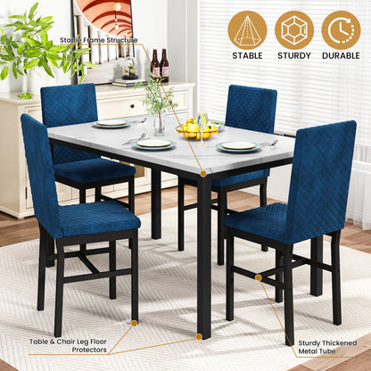 DKLGG Faux Marble Kitchen Set of 4 - Stylish Dining Table and Chairs for Modern Homes