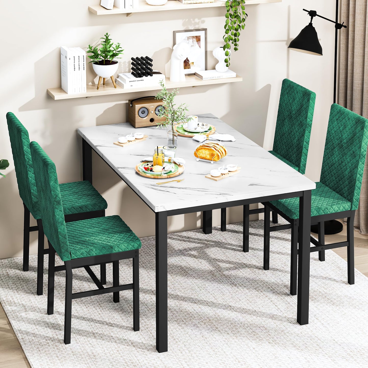 DKLGG Stylish Kitchen Dining Set for 4 - Elegant Table and Chairs for Modern Homes