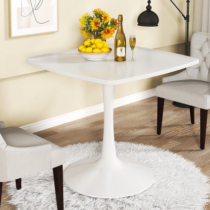 DKLGG 32-Inch White Mid-Century Modern Tulip Dining Table - Round Kitchen Table with Sturdy Base