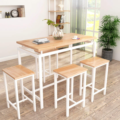 DKLGG Modern 3-Piece Industrial Bar Set for 2 - Stylish Table with Integrated Storage Solutions