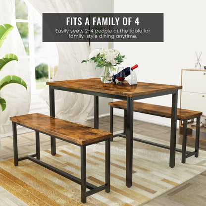 DKLGG Modern 3-Piece Industrial Bar Set for 2 - Stylish Table with Integrated Storage Solutions