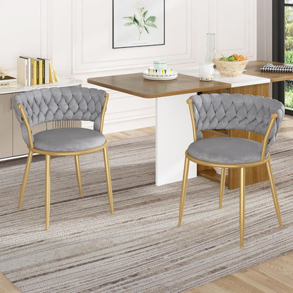 DKLGG Velvet Dining Chair Set of 4 - Elegant Upholstered Chairs for Stylish Dining