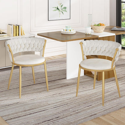 DKLGG Velvet Dining Chair Set of 4 - Elegant Upholstered Chairs for Stylish Dining