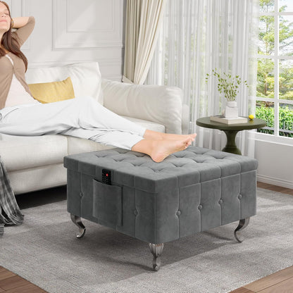 DKLGG Large Square Ottoman with Storage - Oversized Tufted Coffee Table for Stylish Living Rooms