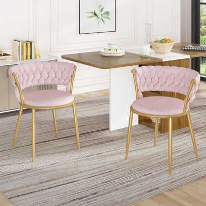 DKLGG Velvet Dining Chair Set of 4 - Elegant Upholstered Chairs for Stylish Dining