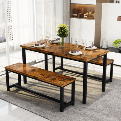 DKLGG Modern 3-Piece Industrial Bar Set for 2 - Stylish Table with Integrated Storage Solutions