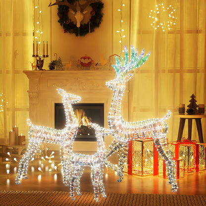 DKLGG 3-Piece LED Christmas Reindeer Set - 230 Lights for Festive Indoor/Outdoor Decor