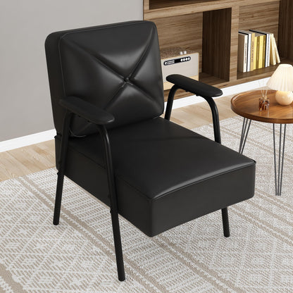 DKLGG Black Mid-Century Modern Side Chair Set of 2 - Comfortable Chairs with Upholstered Arms