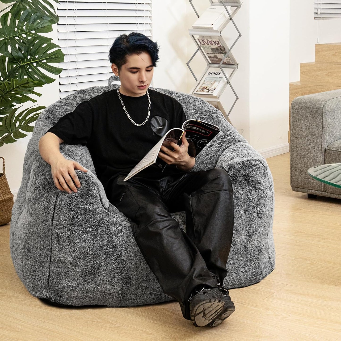 DKLGG Large Bean Bag Chair with Luxurious Padding - Perfect for Lazy Days in the Living Room