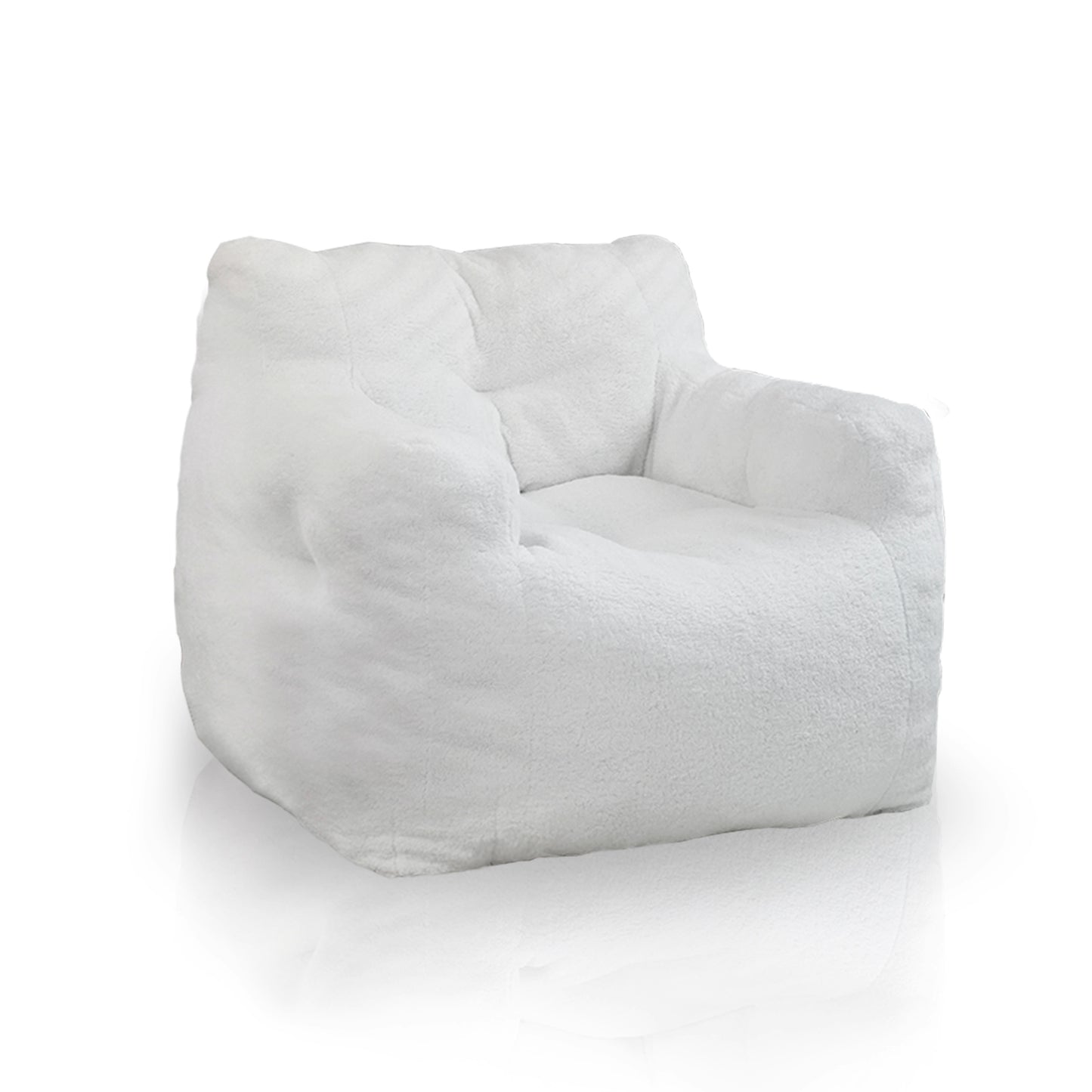 DKLGG White Jumbo Bean Bag Chair - Perfect for Adults with Soft Padding